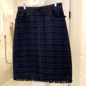 Navy and Black Tory Burch Skirt with Gold Thread (NWOT)